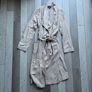 Express Beige Open Front Coat